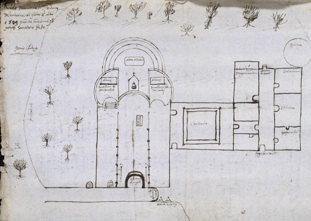 Le plan du prieuré de 1584